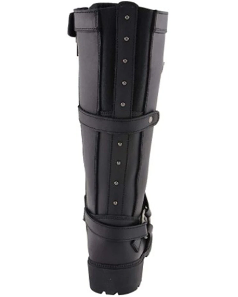Milwaukee Leather Women’s Jane Combat Style Harness Motorcycle Boots - Round Toe