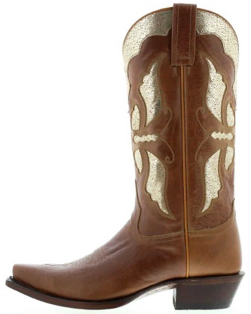 Botas Caborca For Liberty Black Women's Metallic Inlay Western Boots - Snip Toe