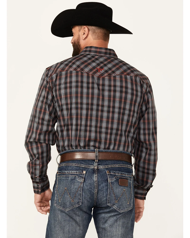 Cowboy Hardware Men's Arroyo Plaid Print Long Sleeve Snap Western Shirt