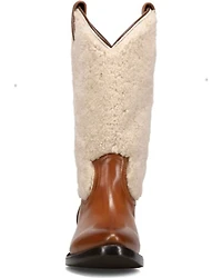 Frye Women's Billy Pull-On Shearling Western Boots - Round Toe