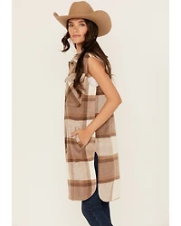 26 International Women's Plaid Print Long Vest