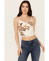Idyllwind Women's Jessamine Embroidered Beaded Crop Top