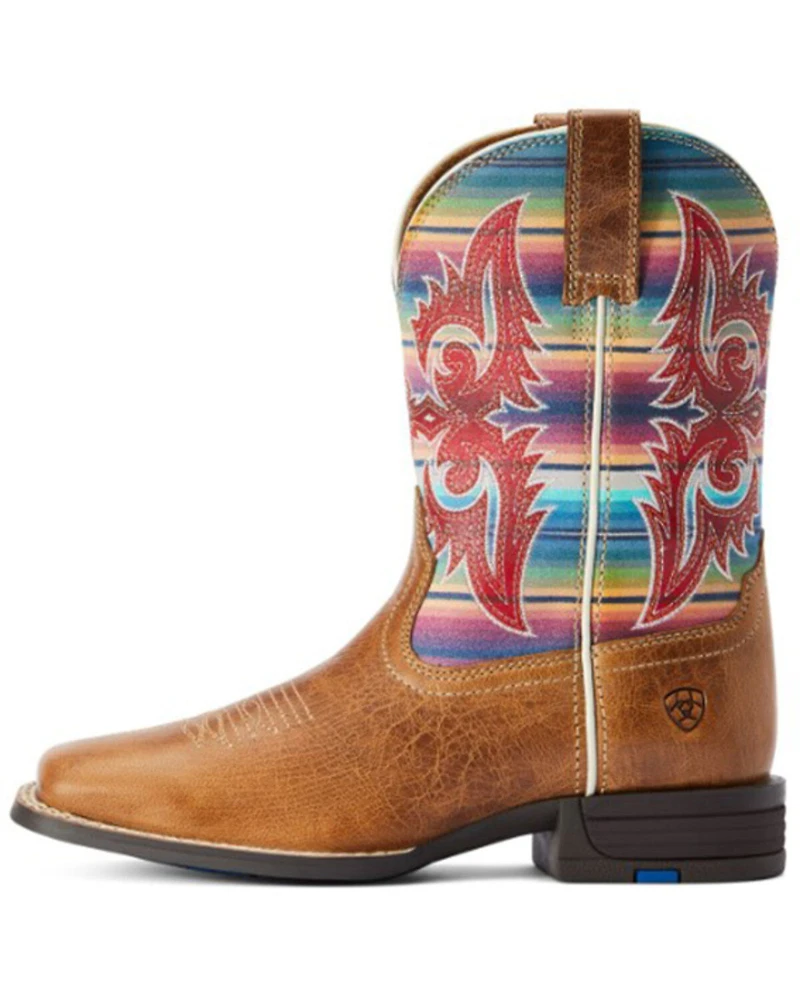 Ariat Girls' Lonestar Shock Shield Serape Stripe Western Boots - Square Toe