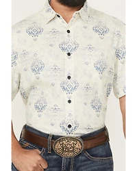 Pendleton Men's Dawson Linen Medallion Print Short Sleeve Button-Down Western Shirt