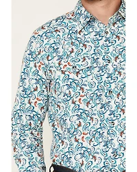 Cody James Men's City Lights Paisley Print Long Sleeve Snap Western Shirt