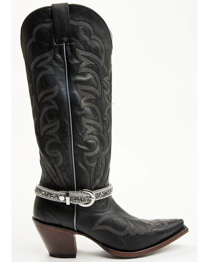 Shyanne Women's Rhinestone Studded Strap Boot Jewelry
