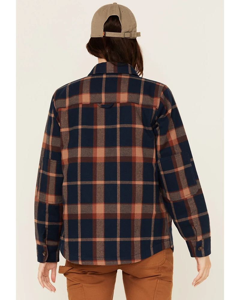 Lucky Brand Workwear Women's Plaid Print Button-Down Flannel Shacket