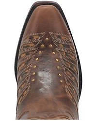 Laredo Women's Stella Leopard Print Inlay Studded Western Boots - Snip Toe