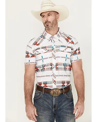 Rock & Roll Denim Men's Tek Southwestern Striped Short Sleeve Pearl Snap Western Shirt