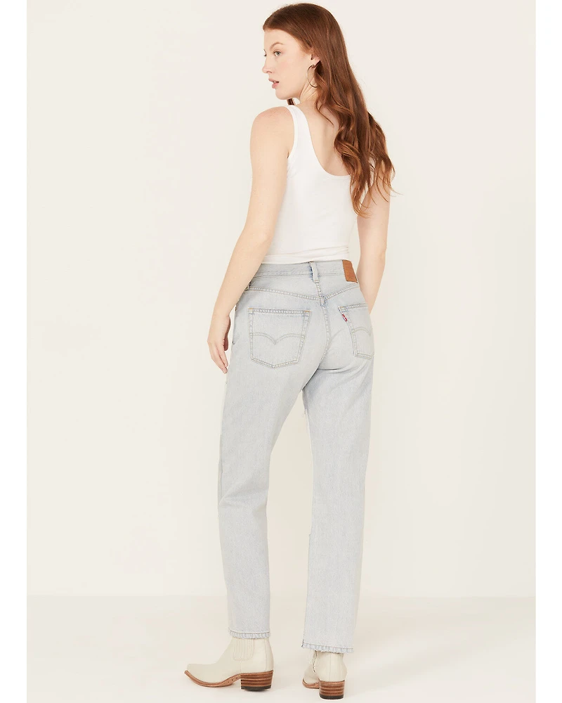 Levi's Premium Women's Light Wash 501 90's Freehand Folk Cropped Jeans