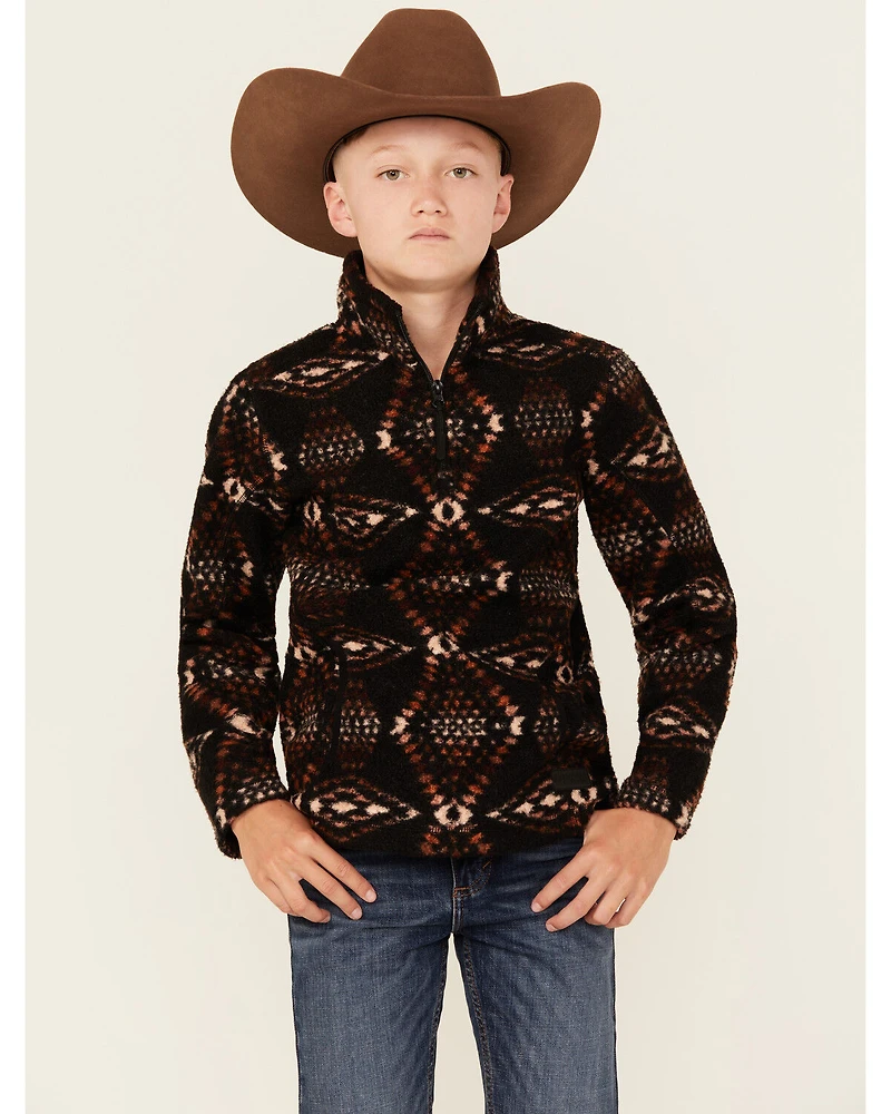 Rock & Roll Denim Boys' Southwestern Print 1/4 Zip Pullover