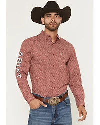 Ariat Men's Team Logo Paisley Print Long Sleeve Button-Down Western Shirt