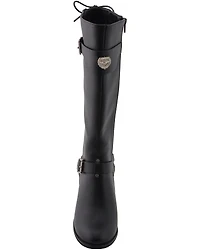 Milwaukee Leather Women's Back End Laced Riding Boots - Round Toe