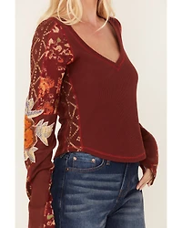 Free People Women's Amara Floral Print Long Sleeve Top