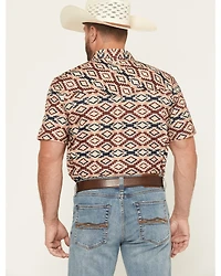RANK 45® Men's Willow Creek Southwestern Print Short Sleeve Snap Performance Western Shirt