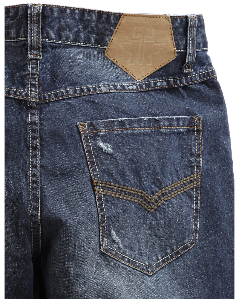 Tin Haul Men's Regular Joe Straight Leg Striped Lining Jeans