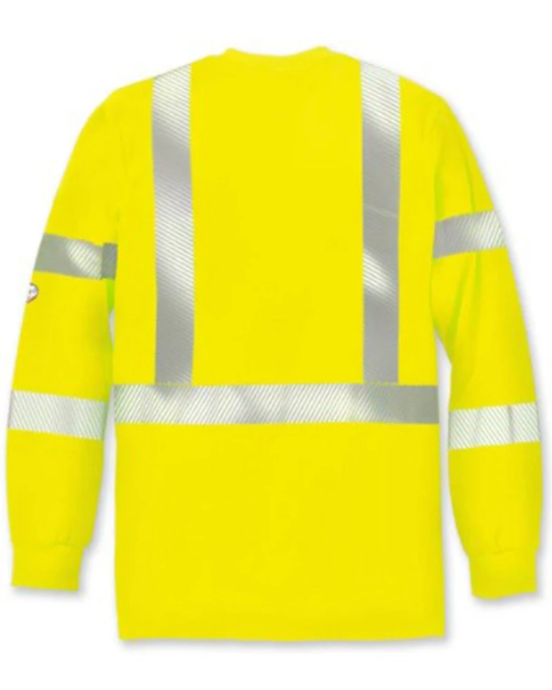 Rasco Men's FR Hi-Vis Segmented Trim Long Sleeve Work Shirt