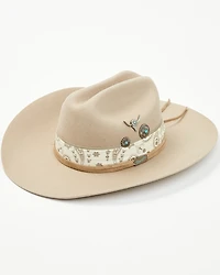 Wrangler Women's Layered Band And Concho Felt Cowboy Hat