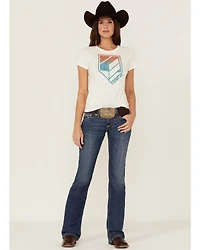 RANK 45® Women's Logo White Graphic Tee