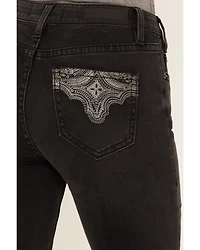 Rock & Roll Denim Women's Mid Rise Pocket Detail Stretch Bootcut Jeans