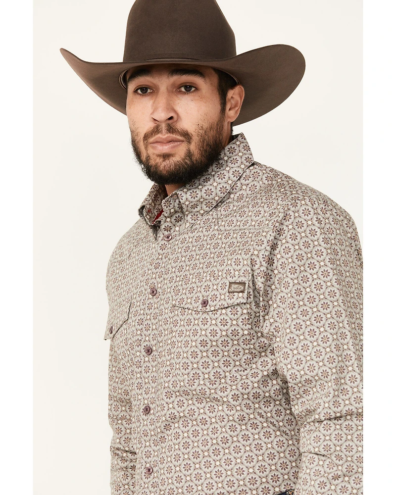 Justin Men's Boot Barn Exclusive Medallion Print Long Sleeve Button-Down Stretch Western Shirt