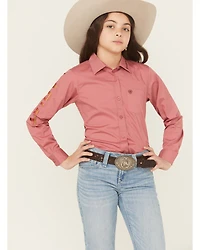 Ariat Girls' Team Kirby Long Sleeve Button-Down Stretch Western Shirt