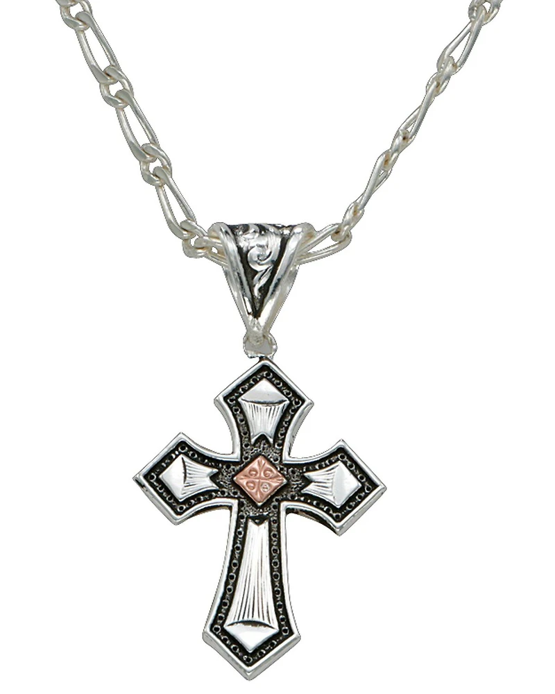 Montana Silversmiths Antique Silver Cross Necklace
