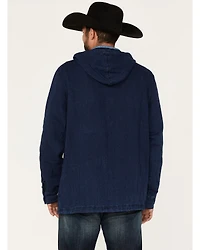 Wrangler Men's Solid Lightweight 1/4 Button Front Unlined Hooded Pullover