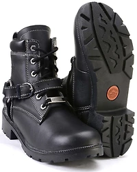 Milwaukee Leather Women's 7" Lace-To-Toe Harness Motorcycle Boots - Round Toe
