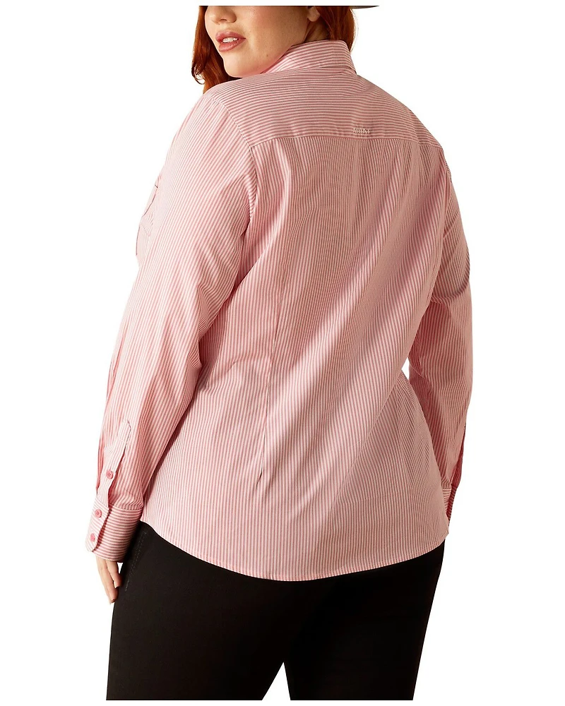 Ariat Women's Kirby Striped Long Sleeve Button-Down Stretch Western Shirt - Plus
