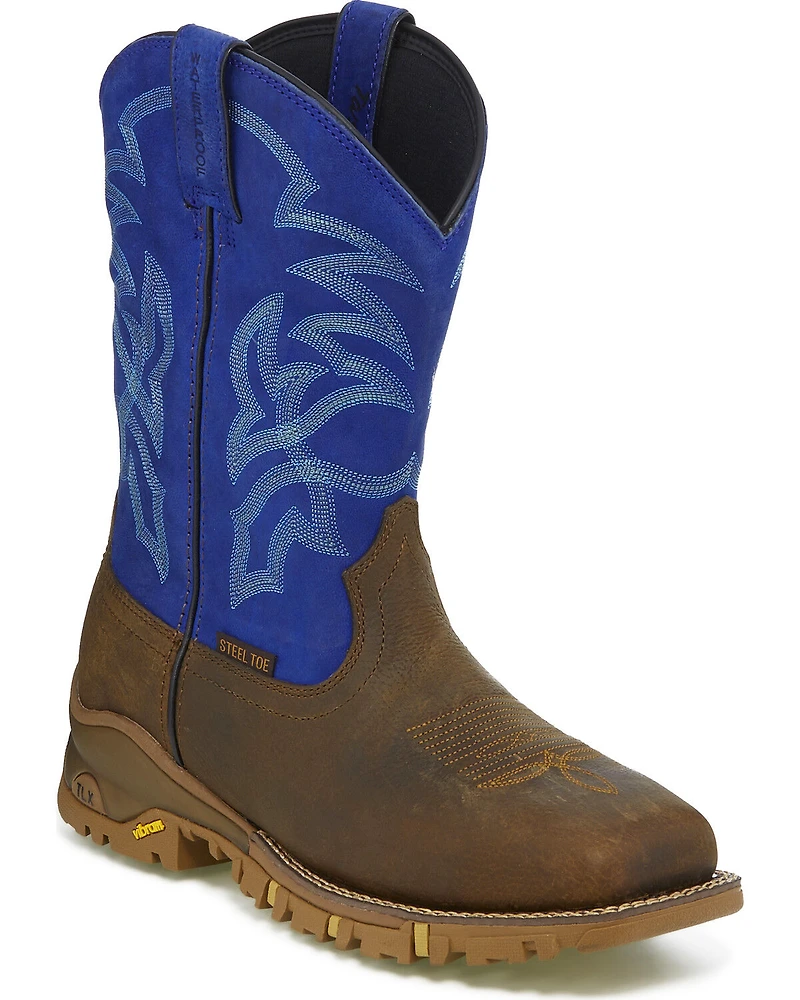 Tony Lama Men's Roustabout Waterproof Western Work Boots - Steel Toe