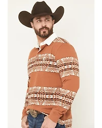 RANK 45® Men's Southwestern Striped Rugby Polo Shirt