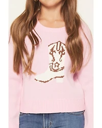 Originality Girls' Cowboy Boot Sweater