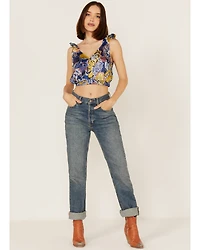 Free People Women's Weekend Montauk Floral Print Cropped Tank Top