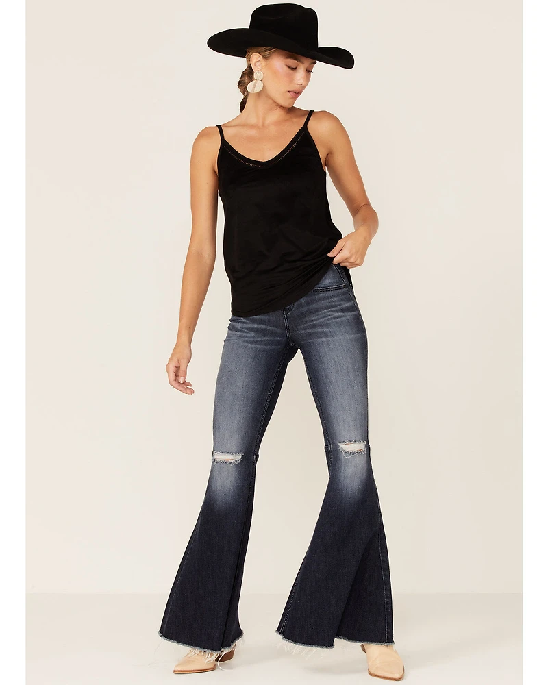 Shyanne Women's Faux Suede Latter Trim Cami