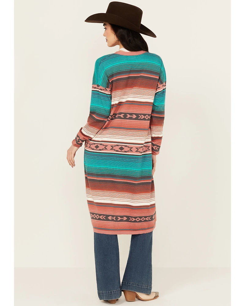 Wrangler Women's Serape Striped Long Sleeve Duster
