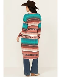 Wrangler Women's Serape Striped Long Sleeve Duster