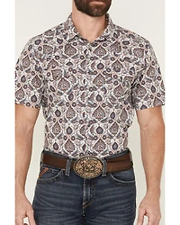 Gibson Trading Co Men's Grand Finale Floral Paisley Print Short Sleeve Snap Western Shirt