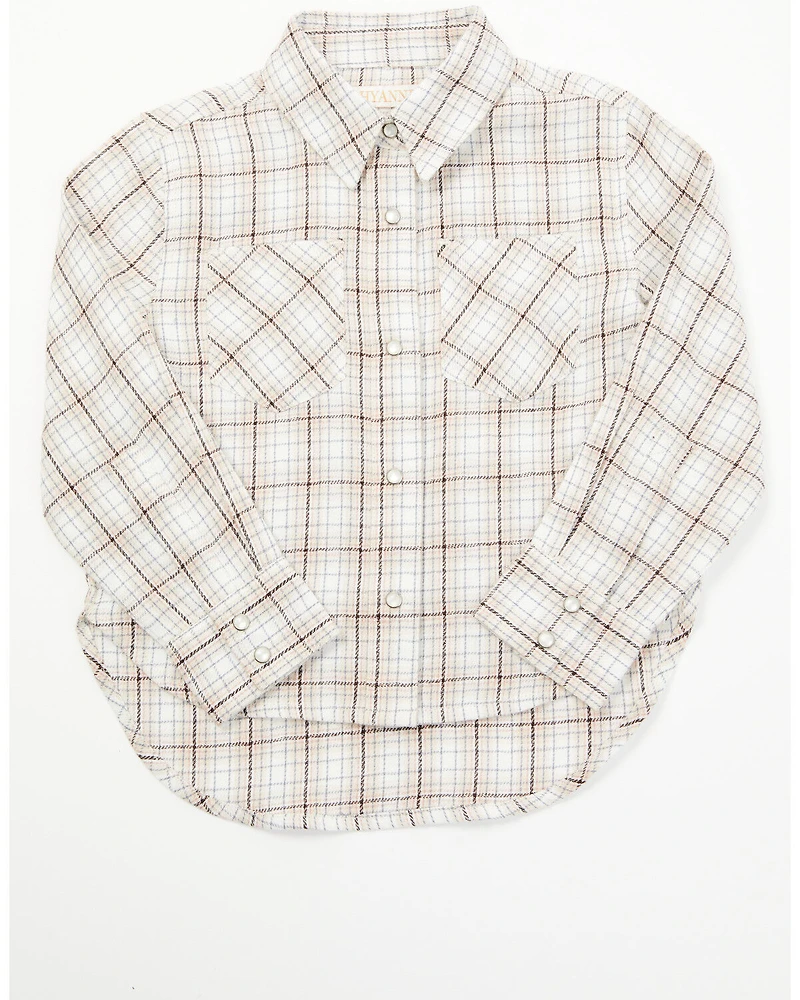Shyanne Toddler Girls' Plaid Print Long Sleeve Snap Western Shirt