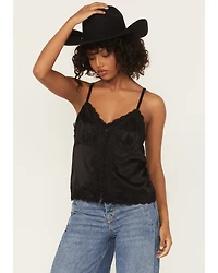 Shyanne Women's Lace Trim Satin Cami