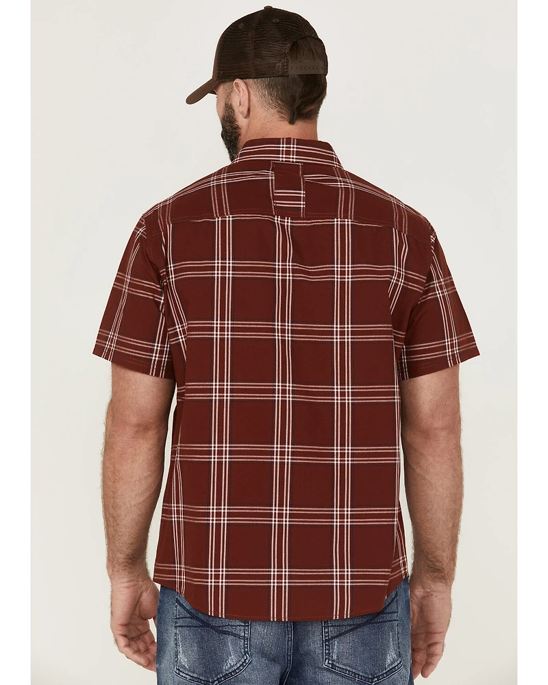 Brothers and Sons Men's Large Plaid Short Sleeve Button-Down Western Performance Shirt