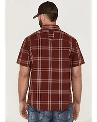 Brothers and Sons Men's Large Plaid Short Sleeve Button-Down Western Performance Shirt