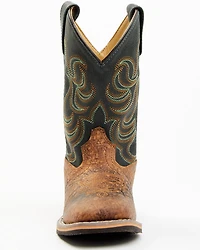 Smoky Mountain Boys' Jesse Bison Leather Print Boot - Square Toe