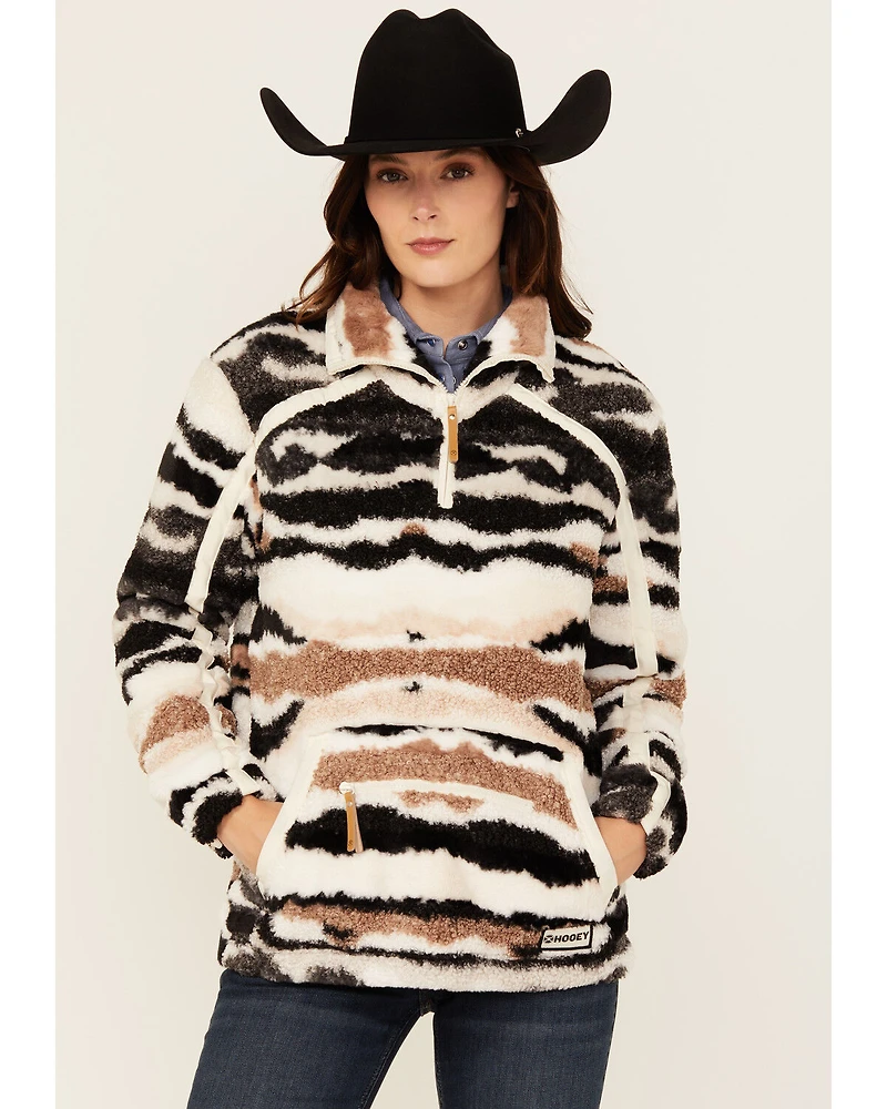Hooey Women's Striped Fleece 1/2 Zip Pullover