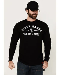 Troll Co Men's Dirty Hands Clean Money Long Sleeve Graphic T-Shirt
