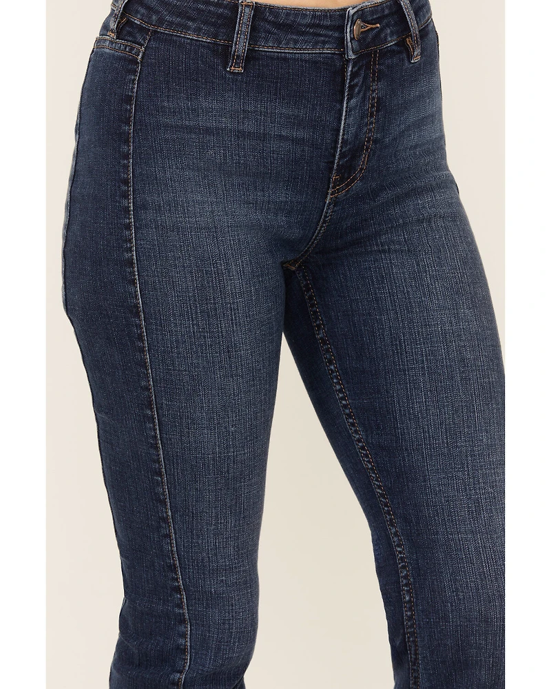 Shyanne Women's Luna High Rise Flare Stretch Denim Jeans
