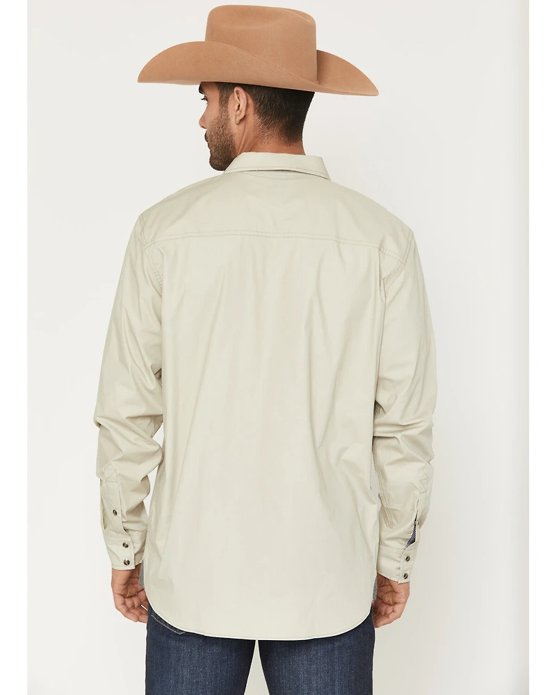 Moonshine Spirit Men's Heart Embroidered Long Sleeve Snap Western Shirt