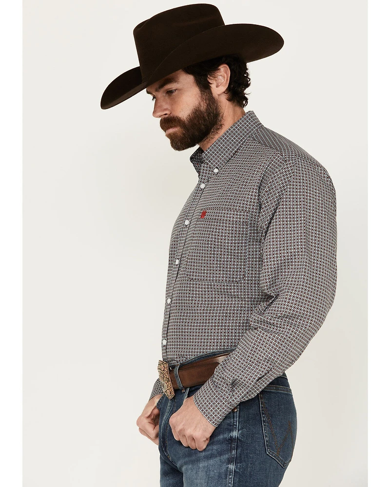 Cinch Men's Geo Print Long Sleeve Button-Down Western Shirt