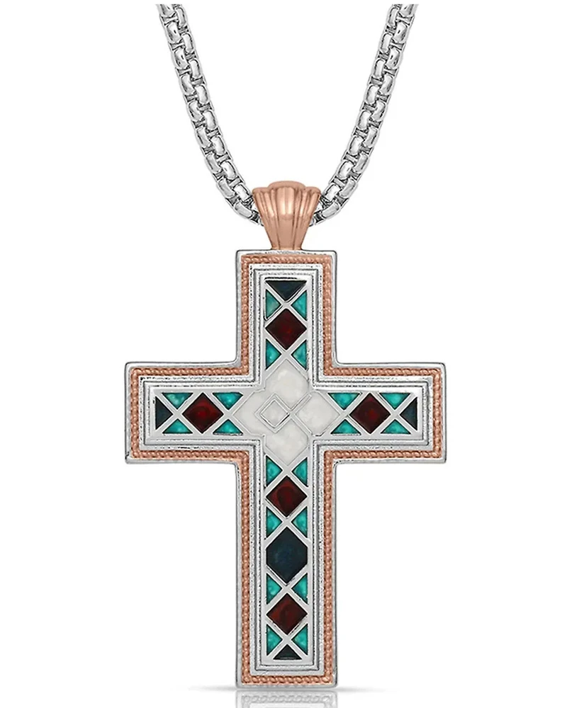 Montana Silversmiths Women's American Legends Mosaic Cross Necklace