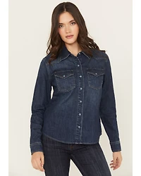 Idyllwind Women's Abbott Dark Wash Chambray Long Sleeve Snap Western Shirt